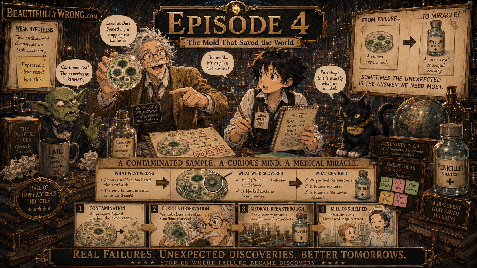 Episode 4 manga poster showing the mold that saved the world.